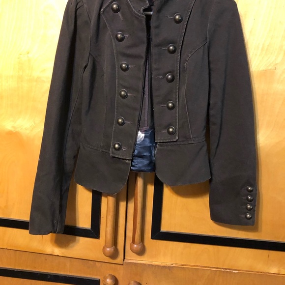 Vintage Jacket Blazer Jacket by Debbie Shuchat 100% Cotton in Brown, Size 4 - Picture 5 of 10